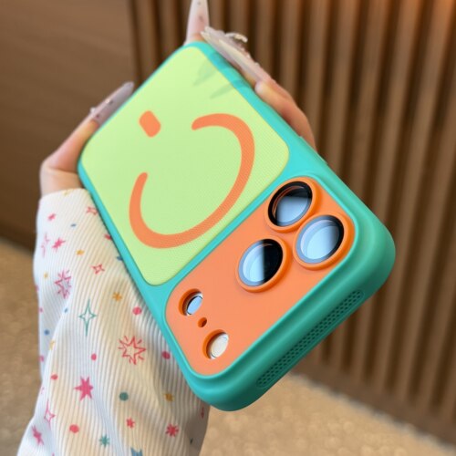 ins撞色果缤纷适用苹果17promax磁吸手机壳18pro超薄硬壳iPhone15小米17pm华为mate80超好看p90女新款18布纹