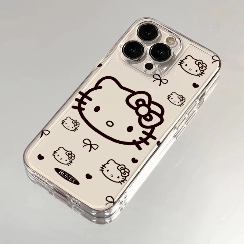 韩系简约KT猫适用苹果16promax手机壳iPhone14华为mate70pro新款Pura70荣耀300透明Reno13小米15vivos20软套