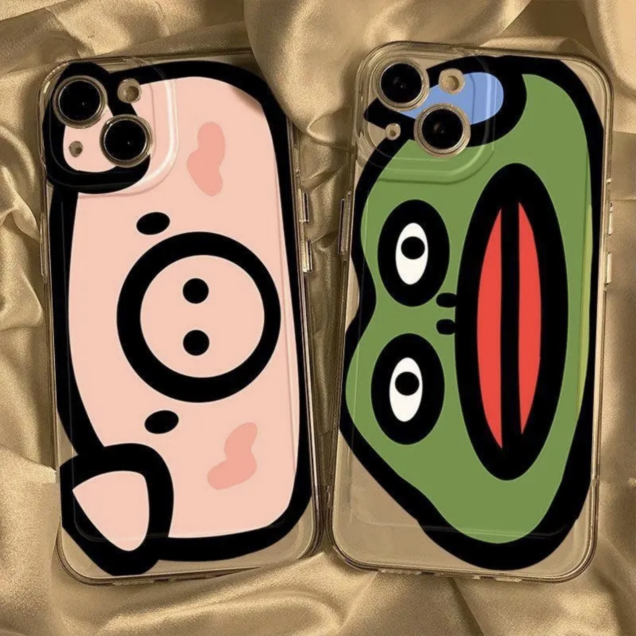 可爱小猪青蛙动物适用iphone16promax手机壳苹果13透明14华为mate70pro卡通vivox200小米15oppa97软套红米k80