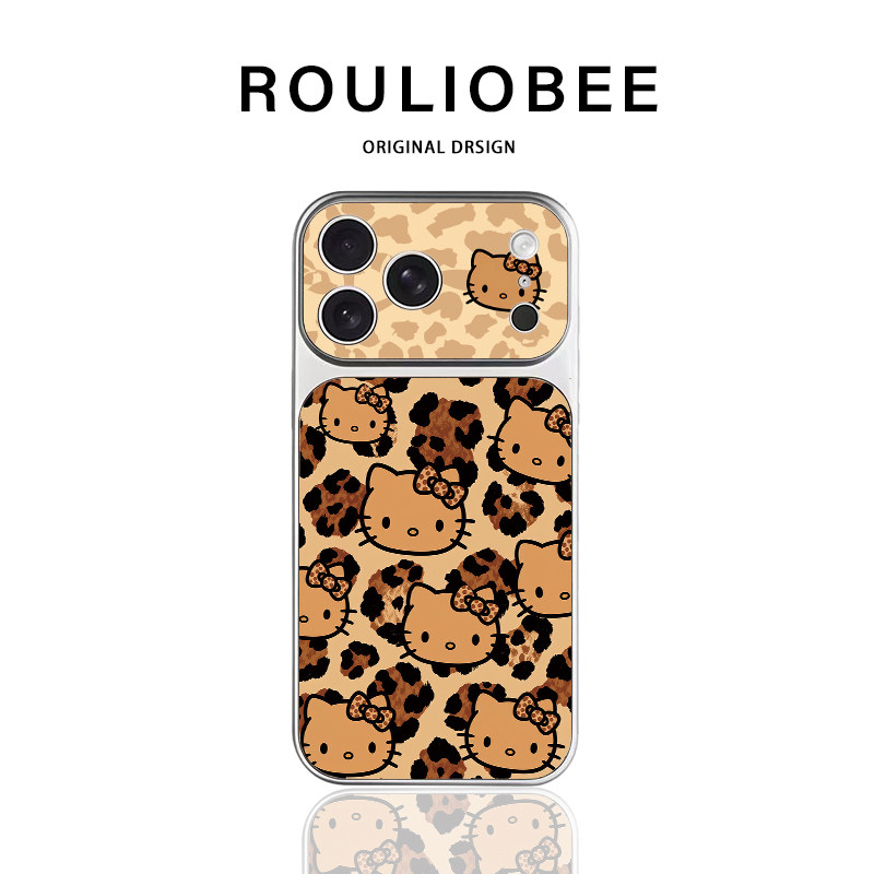 豹纹猫猫头像适用苹果17pro手机壳秒变18新款iPhone18promax小米17华为mate80pura90Y300reno15nova16保护套