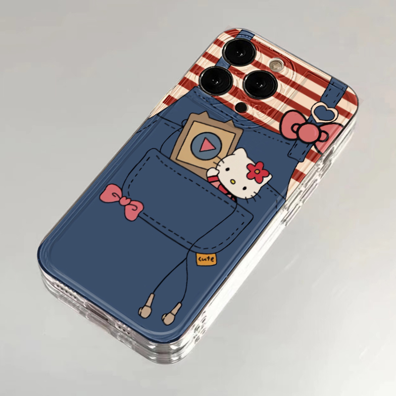 韩系ins卡通kitty口袋适用iphone15promax手机壳苹果13/14/1211太空壳xr华为p70vivox100小米防摔oppo红米k60