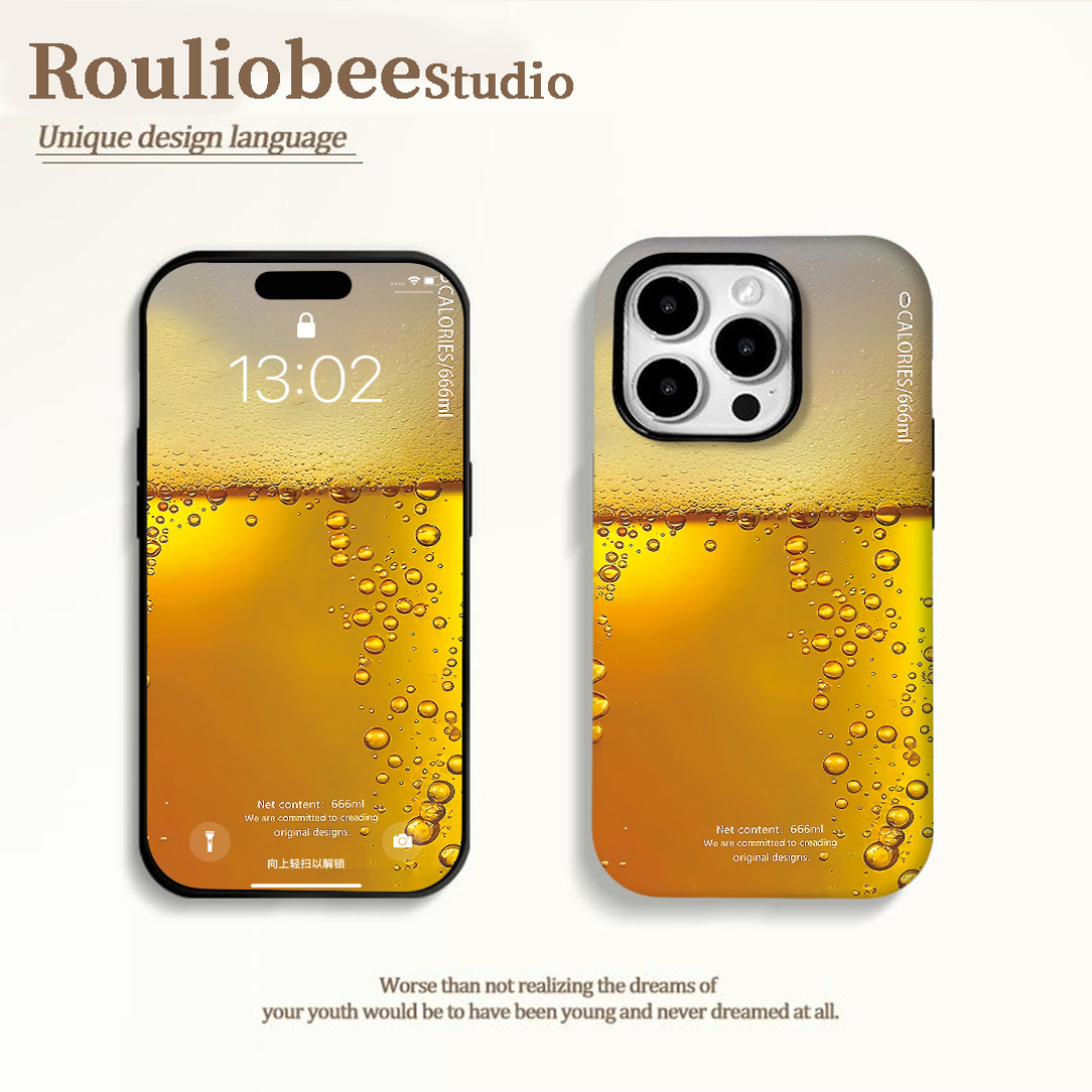 夏日冰啤~适用iphone16苹果15promax手机壳小米14已经下班了13啤酒ins超火稀奇古怪的华为mate70设计感pura70