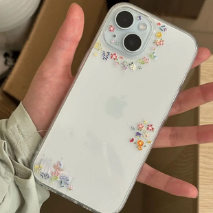 春日ins风简约花草适用苹果16手机壳iPhone14/13/15promax荣耀300华为mate70一加iqoo红米k80oppo小米vivos20
