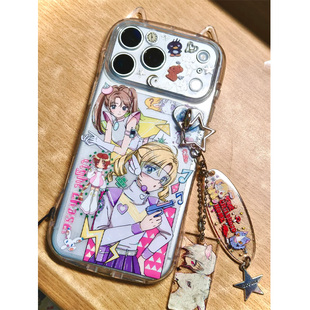 鞠婧祎同款持枪美少女适用苹果17promax手机壳iPhone16/15小蛮腰猫耳朵14pro女13透明12超好看11硅胶防摔软壳