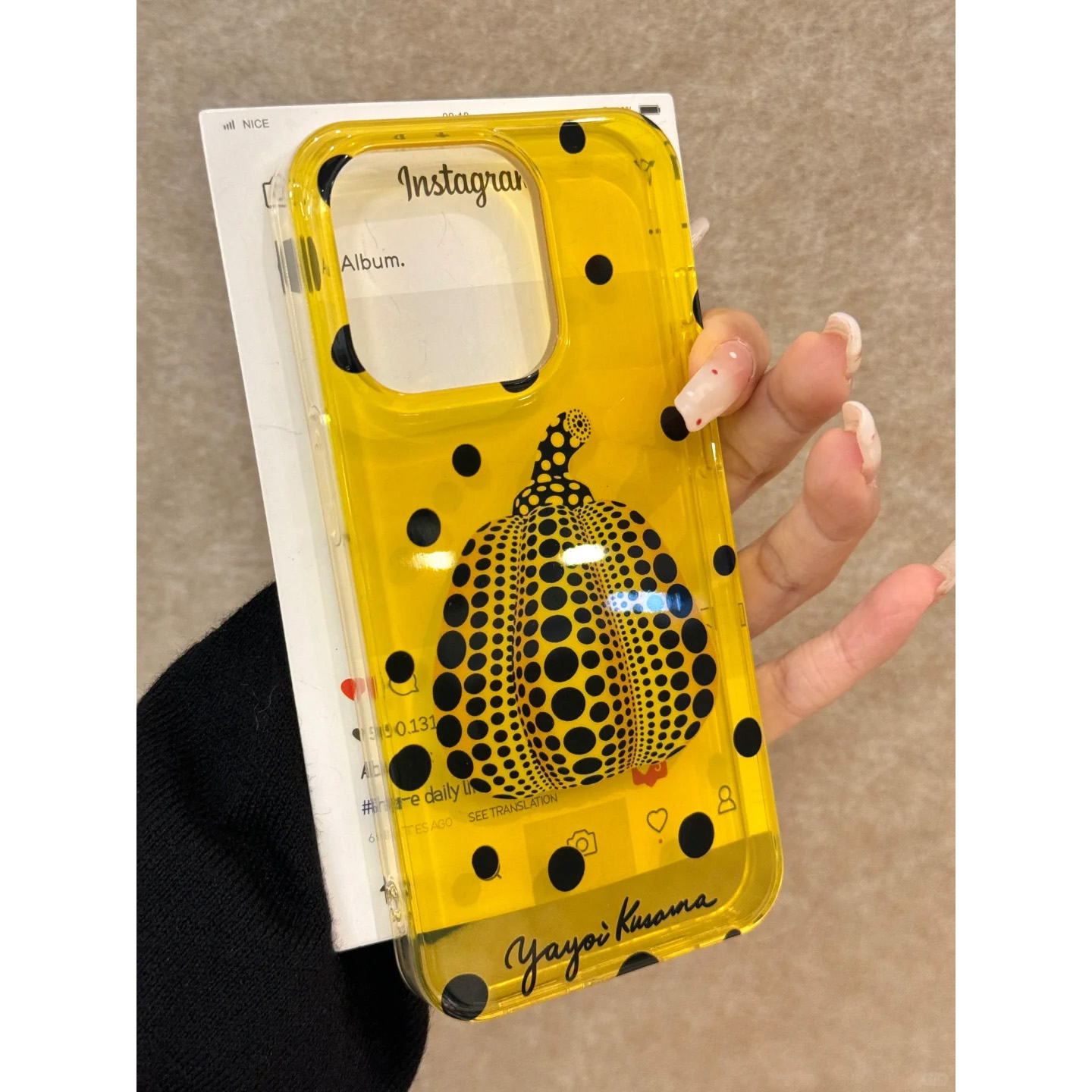 韩系简约黄底黑波点线条南瓜插画适用苹果16promax新款防摔 iPhone15promax网红男女款个性创意全包苹果14/13