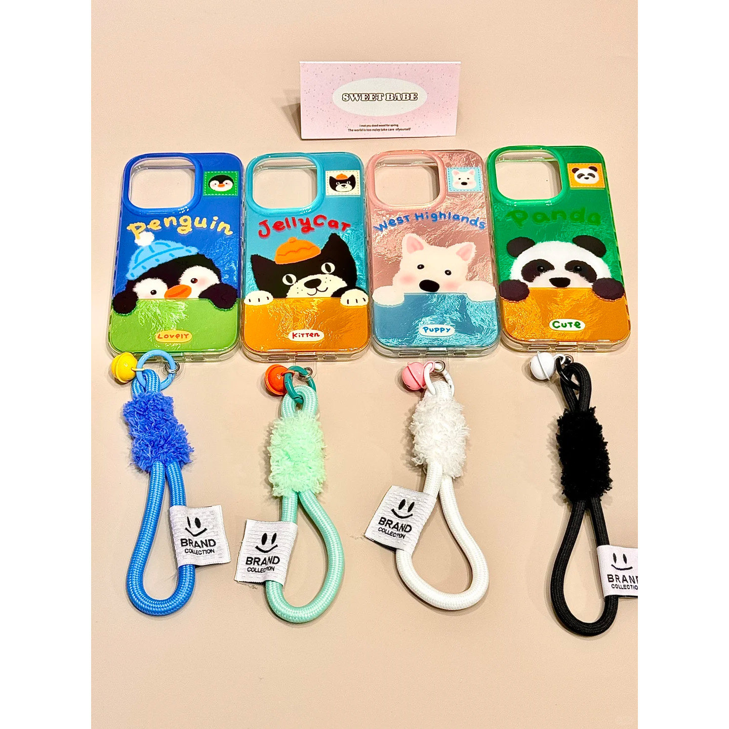 日系可爱卡通jellycat歪头小动物带铃铛手绳适用苹果16promax手机壳iphone15promax新款14pro女款13保护套xs