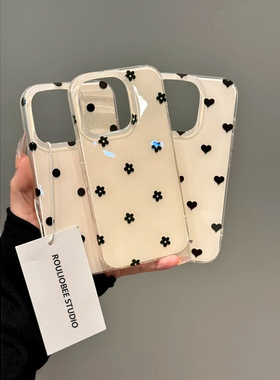 简约ins满屏花朵星星波点适用苹果16promax手机壳iphone1314红米k80小米15荣耀40090保护套华为mate70vivoppo