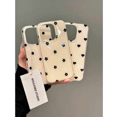 简约ins满屏花朵星星波点适用苹果16promax手机壳iphone1314红米k80小米15荣耀40090保护套华为mate70vivoppo