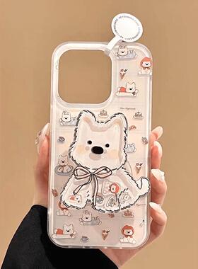 领结西高地适用苹果16promax手机壳iphone141211小米15荣耀300200保护套华为mate70红米k8060findx8reno13S20