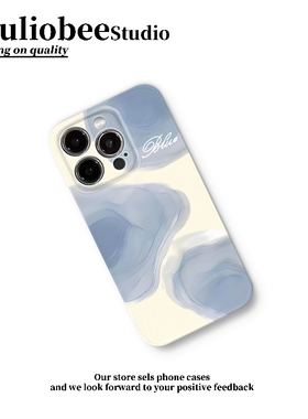 ins蓝颜料艺术小众适用苹果16promax手机壳iPhone14plus华为mate70荣耀300小米15红米vivos20oppo11菲林硬壳