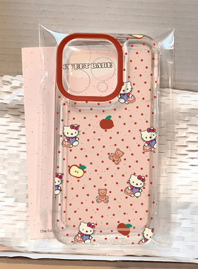 苹果波点KT猫适用iphone16promax凯蒂手机壳苹果13透明14华为mate70卡通vivox200小米15防摔oppo软套红米k80