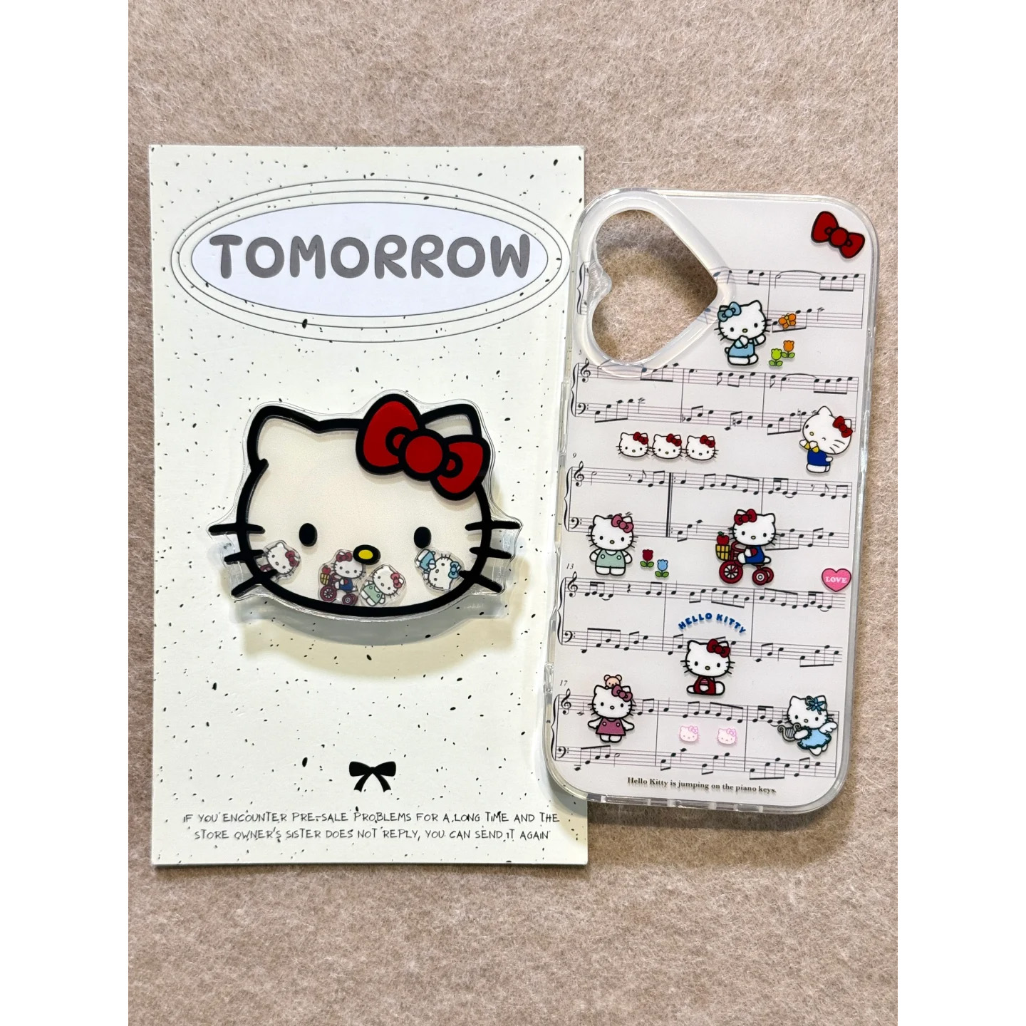 日韩乐谱Kitty猫摇摇乐支架适用苹果15手机壳iPhone16promax新款13华为mate70荣耀200小米15透明vivoppo软壳