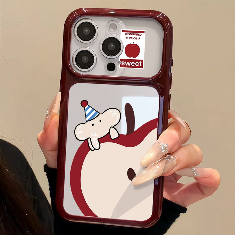 小象苹果标签适用苹果18/17promax手机壳iPhone16秒变大视窗mate80樱桃红FindX9小米18pro透明VIVO华为pura90