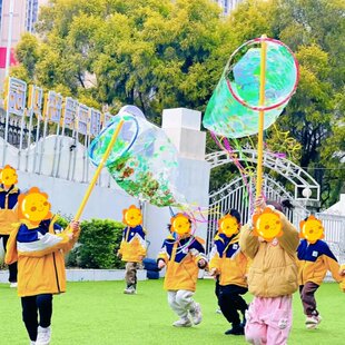 幼儿园春日捕风袋游戏塑料风筝diy道具儿童春游自然美育亲子活动