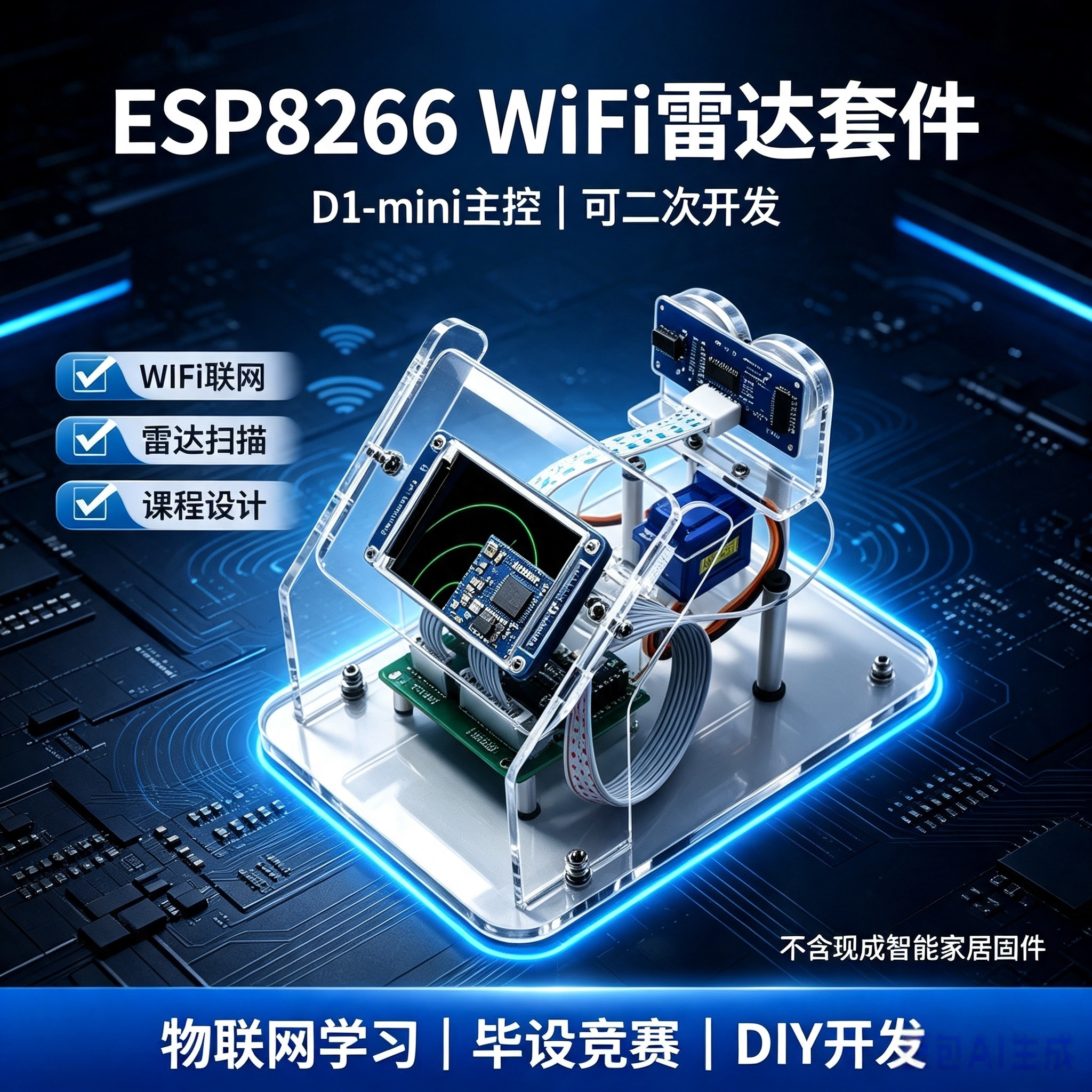 D1miniESP8266WiFi雷达套件DIY