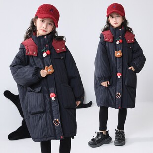 女童中长款羽绒服冬季2025新款初中生加厚保暖90白鸭绒超好看外套