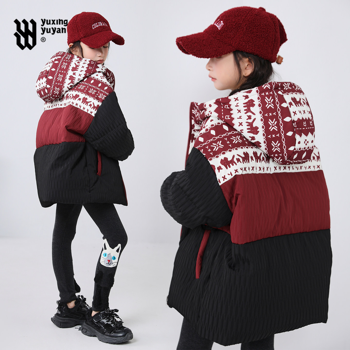 女童连帽羽绒服2026冬季新款中大童洋气新年冬装加厚保暖休闲外套