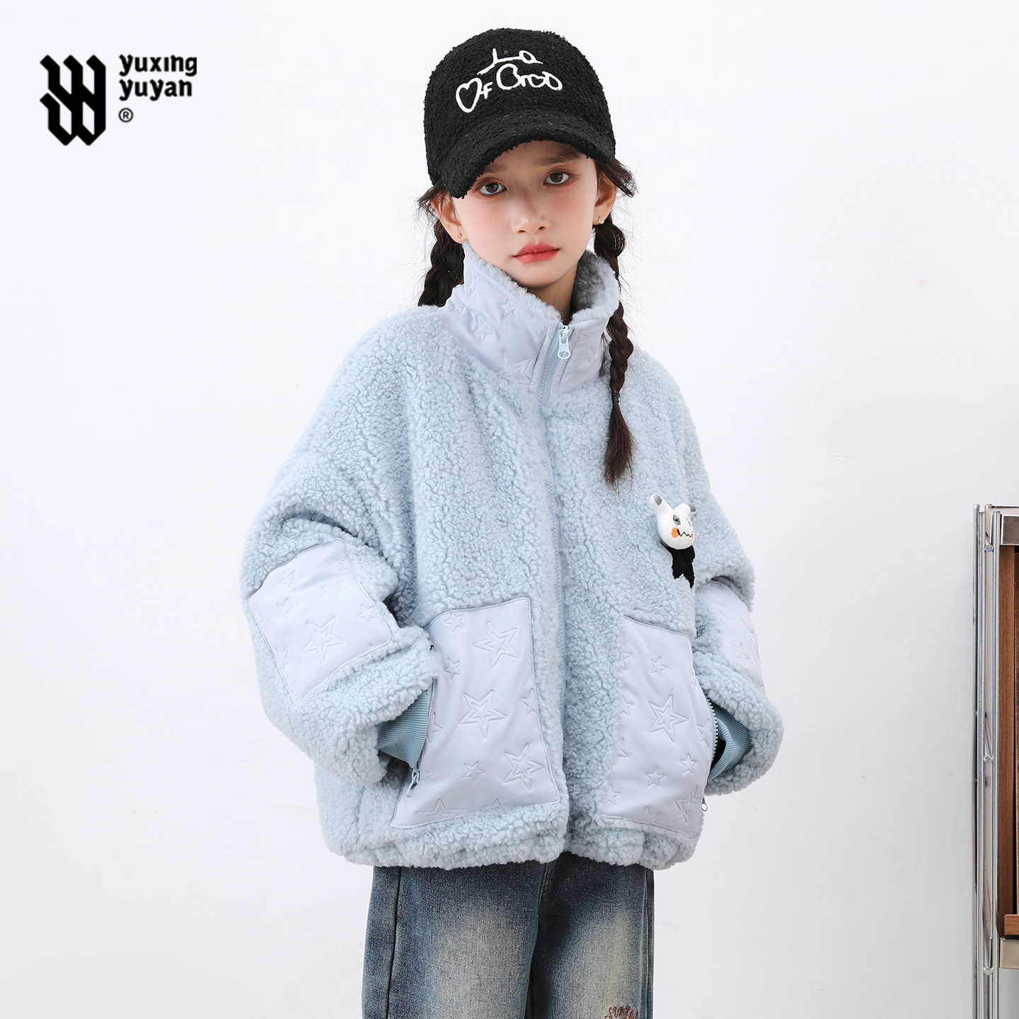 女童羽绒服2026冬季新款儿童羊羔绒保暖上衣女孩冬款加厚90白鸭绒