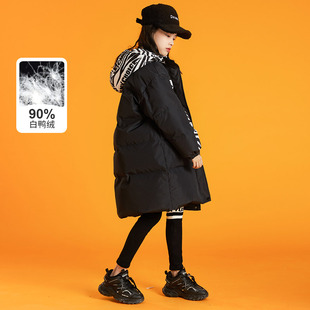 女童羽绒服2026新款冬季中长款洋气儿童中大童女孩加厚冬装外套潮