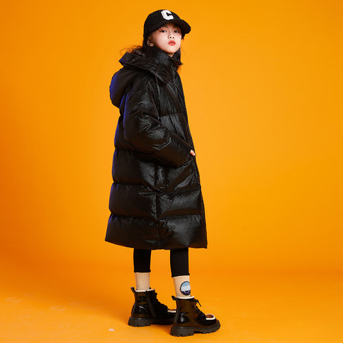 女童长款加厚羽绒服雨星雨嫣