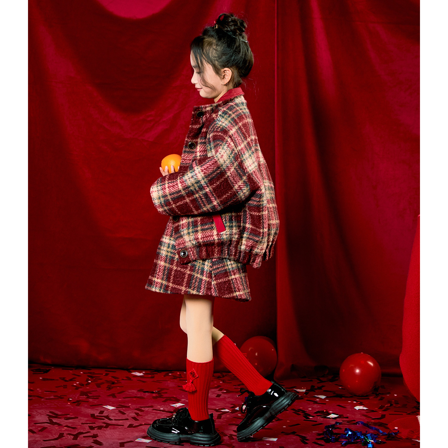 女童新年服套装裙2026新款新儿童拜年服红色喜庆两面穿外套两件套,童装/婴儿装/亲子装,套装,淘宝优惠券,粉丝福利购,淘宝优惠卷