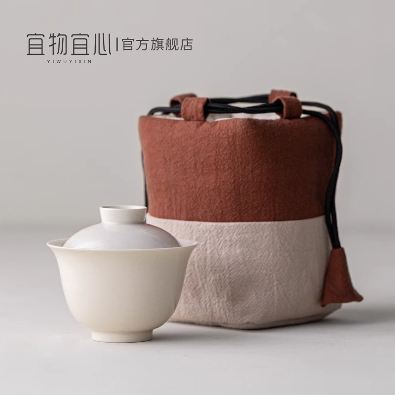 草木灰中国风景德镇岩茶三才盖碗不烫手大号泡茶杯茶具公道杯套装