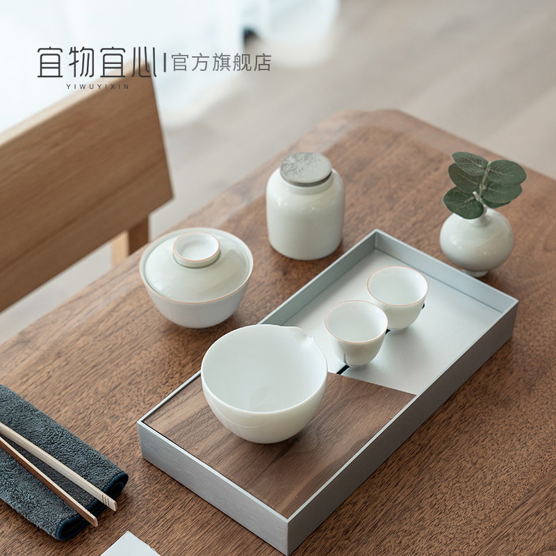 宜物宜心景德镇三才盖碗茶杯小茶人功夫茶具家用陶瓷薄胎泡茶套装在类目 餐饮具, 茶具, 功夫茶具中 - 来自Buy2taobao.com提供专业的淘宝代购服务