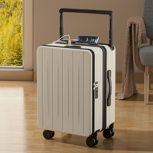 2025新款侧开盖宽拉杆行李箱女生新型翻盖皮箱男士前置开口旅行箱