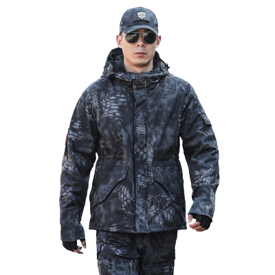 户外战术迷彩服套装男加绒加厚