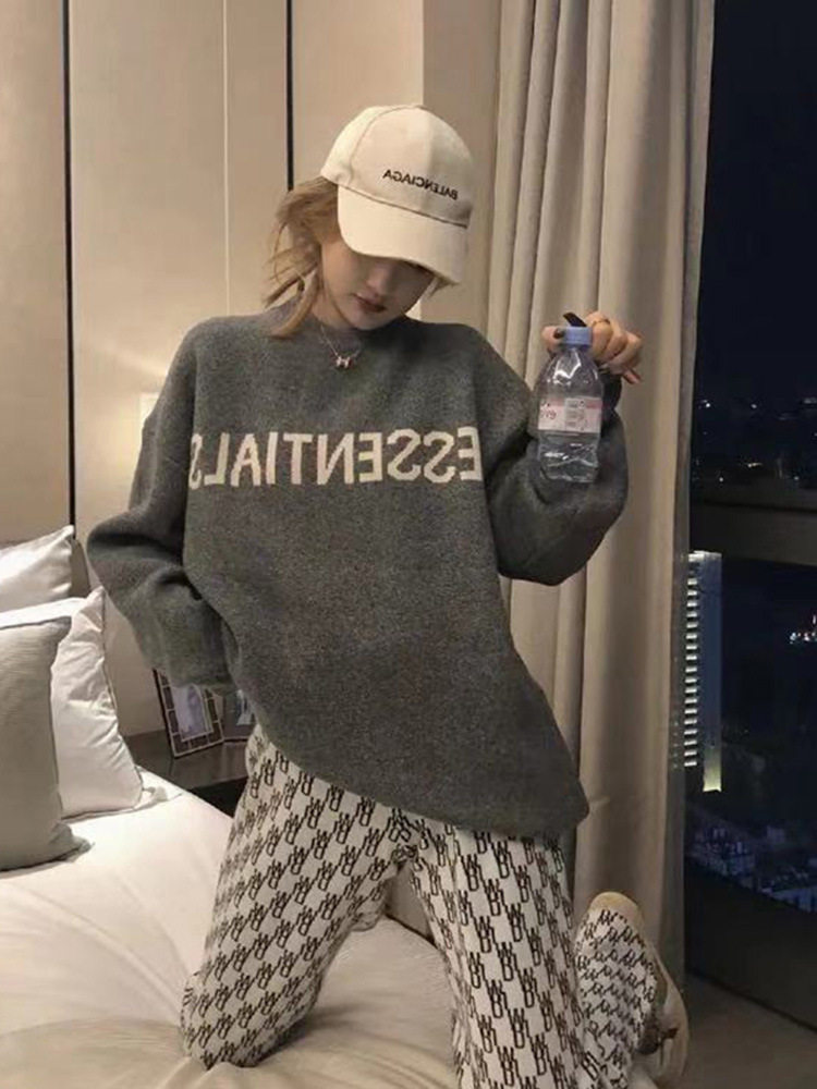 CHIC AUTUMN TWO-PIECE SET 2022 AUTUMN AND WINTER EXPLOSIVE AGE-REDUCING FASHION SWEATER HIGH-WAISTED DRAPED CASUAL PANTS SET