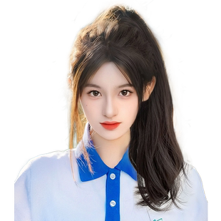 马尾假发女仿真发高马尾抓夹假发自然微卷麻花辫假发辫子假发马尾