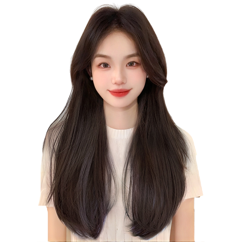 假发女长发头顶一片式u型微卷接发片增发量蓬松长直发贴片假发片