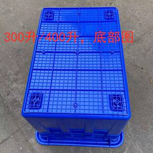 加厚塑料pe带轮周转箱蓝色00升服装厂滑轮箱子加轮子胶框方桶