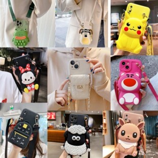 软套 xr个性 可爱零钱卡包适用苹果16promax手机壳iPhone15斜挎13promax全包12promax 11背带14proxsmax