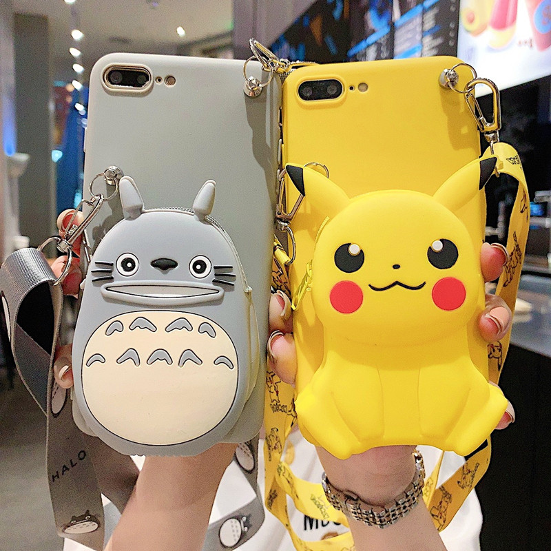 c7x卡通带挂绳斜背8xmax少女心9青春网红v8女一体钱包背包式可背斜跨