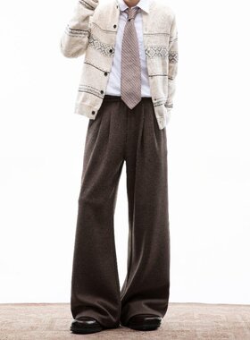 Unixx秋冬羊毛醋酸卫裤】口粮神裤A字阔腿微喇磨毛cleanfit休闲裤