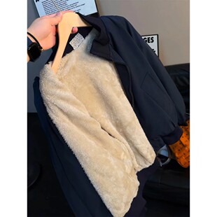 美式复古加绒加厚飞行夹克男款冬季立领棉服短款cleanfit外套棉衣