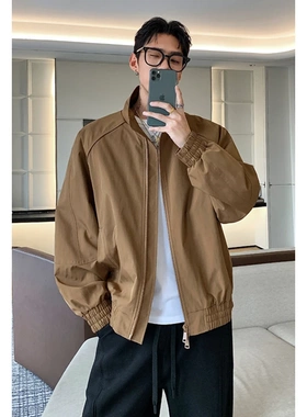 美拉德工装飞行夹克男女同款春双拉链cleanfit短款正肩休闲短外套