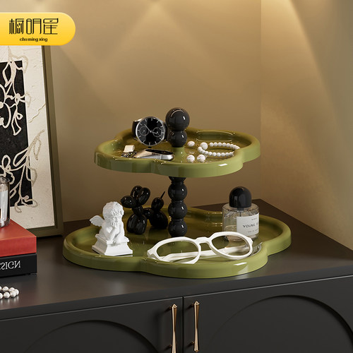 中古玄关钥匙化妆品收纳摆件绿色