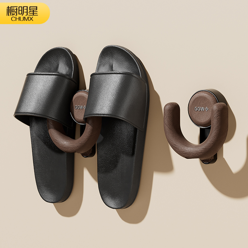 浴室拖鞋架免打孔吸盘壁挂式