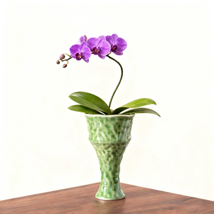 陶瓷花盆中式 饰品盆栽 复古哥窑家用客厅摆件蝴蝶兰专用花器桌面装