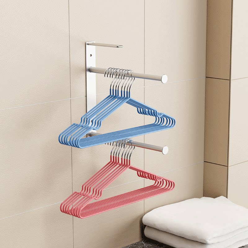 衣架收纳架免打孔整理架阳台置物架收纳挂钩晾衣服架折叠衣架神器