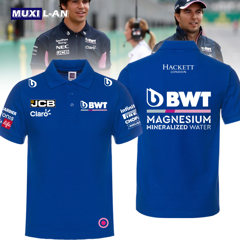 新款赛点车队polo衫翻领t恤f1赛车服短袖男衣服racingpoint半截袖