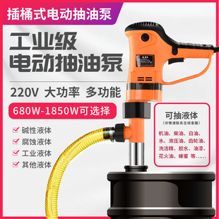 手提式电动抽油泵220v柴油加油机高粘稠化工防腐蚀抽液油器插桶泵