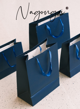 深蓝色服装手提袋礼品袋加厚白卡纸袋购物袋礼品袋包装袋批发印刷