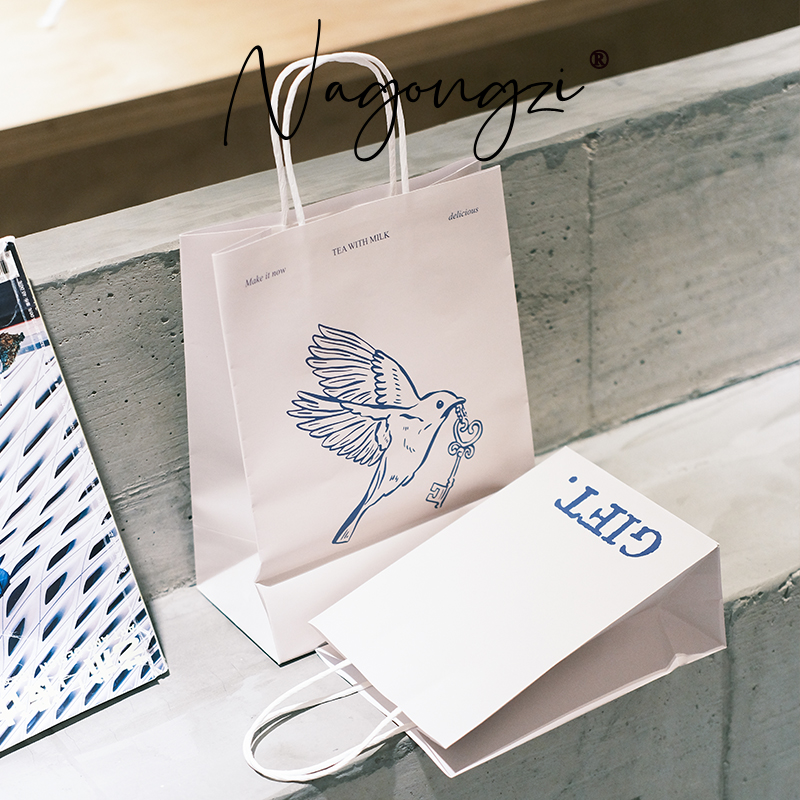 时光之钥烘焙手提袋甜品打包袋定制面包蛋糕店外卖小袋子牛皮纸袋