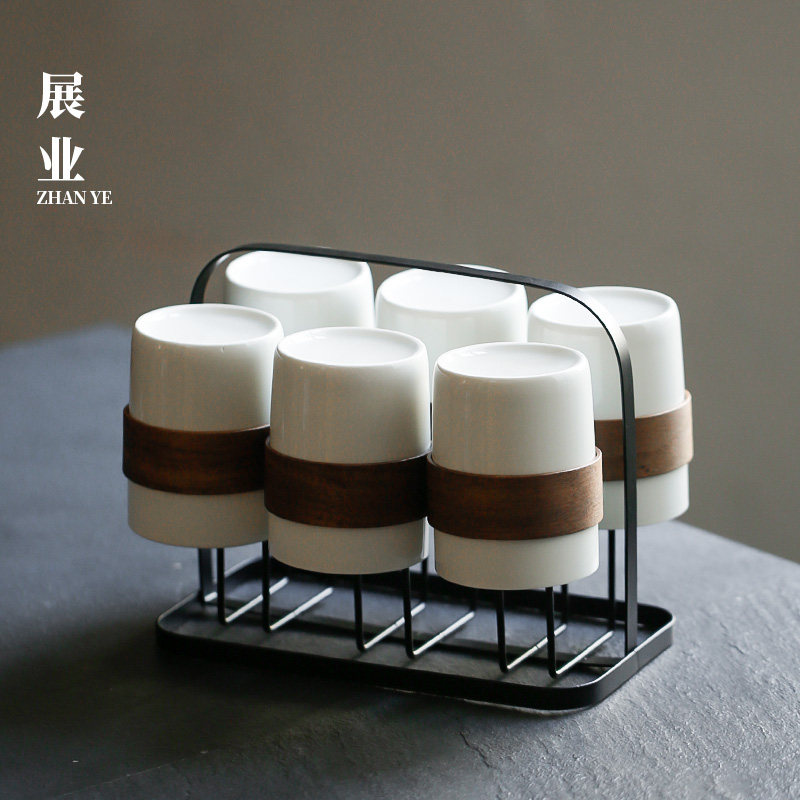 陶瓷茶杯茶具套组高档原创防烫玻璃水杯家用套装客厅办公待客杯子