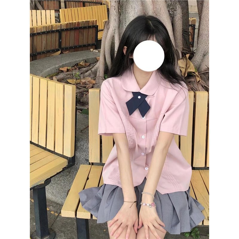 jk制服正版原创学院风套装短袖jk衬衫上衣女青春活力三件套裙子图片