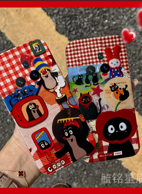 适用华为荣耀magicv5翻盖手机壳v3折叠屏vs3新款vflip2可爱v2至臻版vs2猫咪v2rsr卡通vpurse鼬鼠v红色透明vs