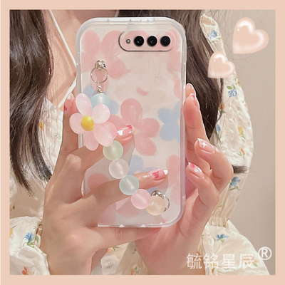 适用小米mixfold4手机壳18fold新款flip2翻盖mixflip折叠屏mixfold2粉色mixfold3折叠款花朵小清新透明的夏日